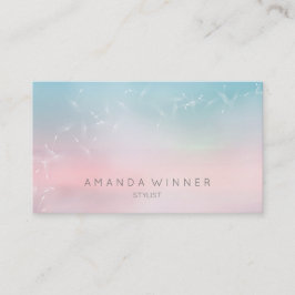 Tarjeta De Visita Dandelion Confetti Pantone azul rosa Ombre