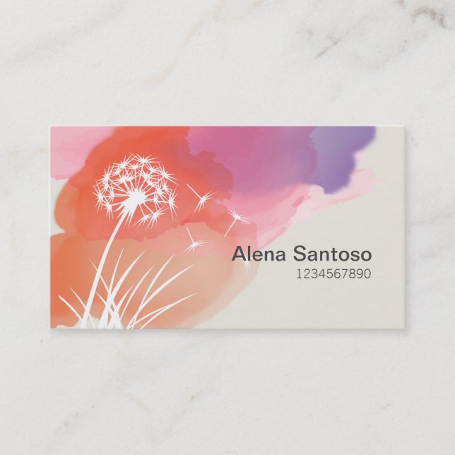 Tarjeta De Visita Dandelion Flower (Anverso)