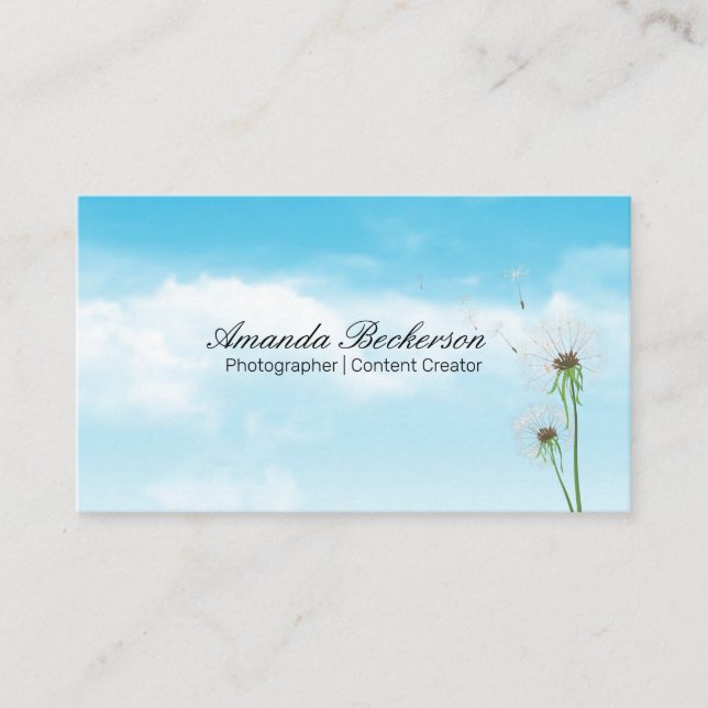 Tarjeta De Visita Dandelions in the Sky (Anverso)