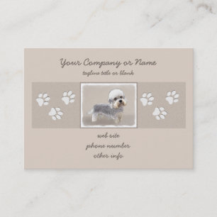 Tarjeta De Visita Dandie Dinmont Terrier Pintura Original De Perro