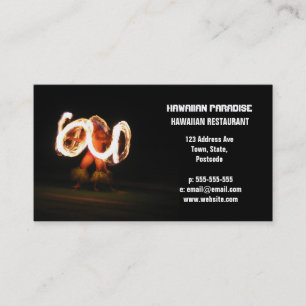 Tarjeta De Visita Danza hawaiana del fuego