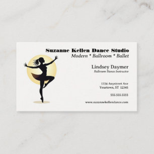Tarjeta De Visita Danzante y Spotlight Dance Instructor Dance Studio