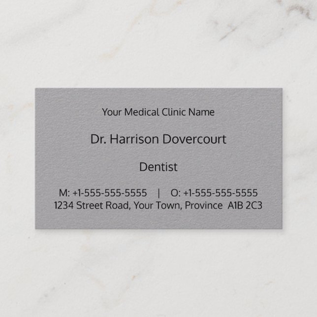 Tarjeta de visita Dapper Medical Profesional (Anverso)