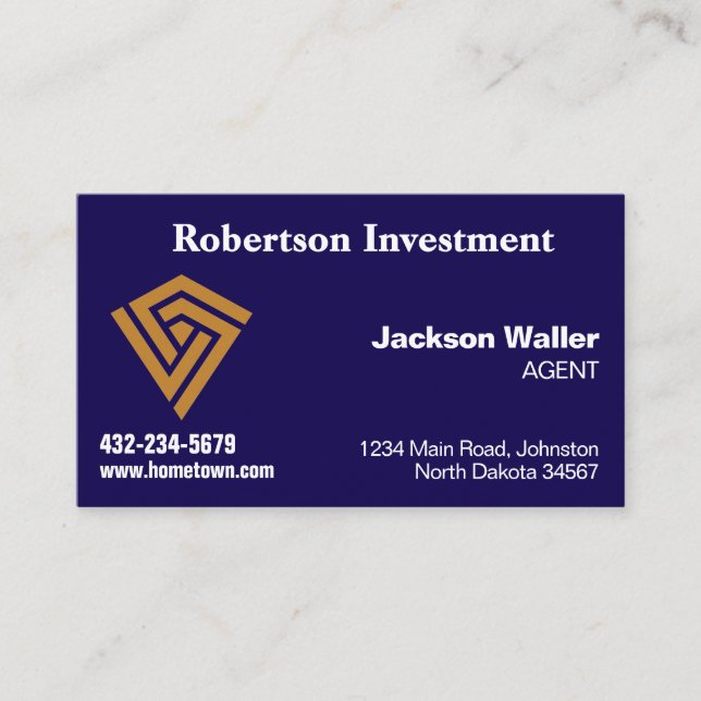 Tarjeta De Visita Dark Blue Calling Card for Any Business (Anverso)