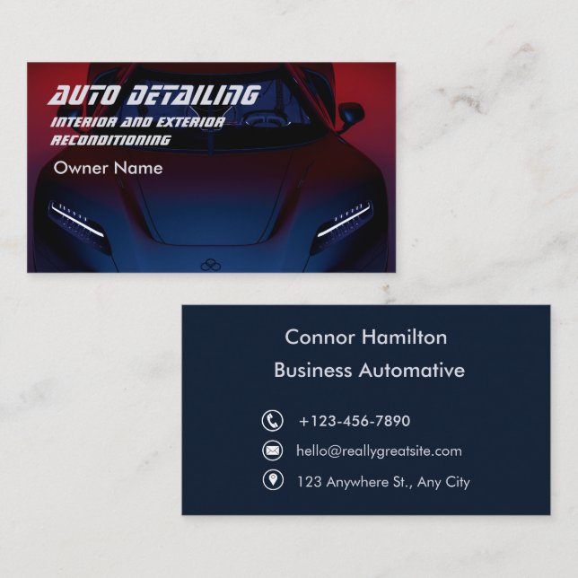 Tarjeta De Visita Dark Blue Modern Business Card (Anverso / Reverso)