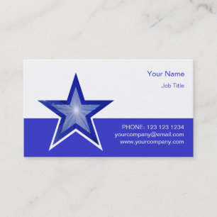 Tarjeta de visita Dark Blue Star azul blanco