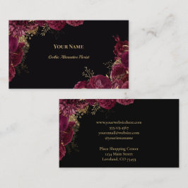 Tarjeta De Visita Dark Floral Gothic Alternative Florist