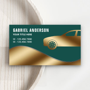 Tarjeta De Visita Dark Green Gold Luxury Car Hire Chauffeur