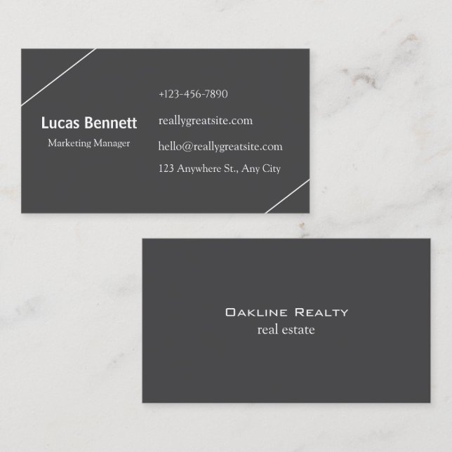 Tarjeta De Visita Dark Modern Business Cards (Anverso / Reverso)