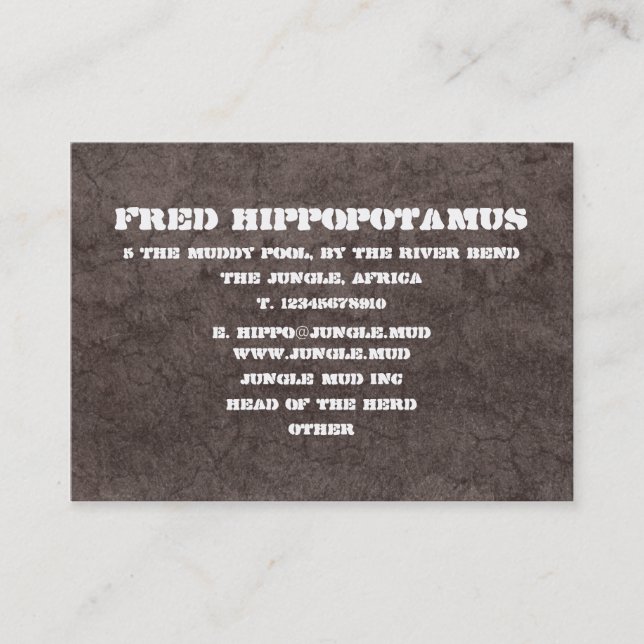 Tarjeta De Visita Dark Mud (Anverso)