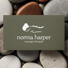 Tarjeta De Visita DARK SAGE Stone Terapia de Masaje Wellness Day Spa