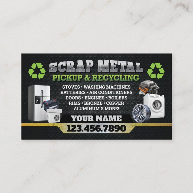 Tarjeta De Visita Dark Scrap Metal Recycle Business Card - Bilingual (Anverso)