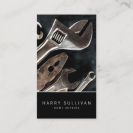 Tarjeta De Visita Dark Tools Hogar Reparación Handyman Business Card