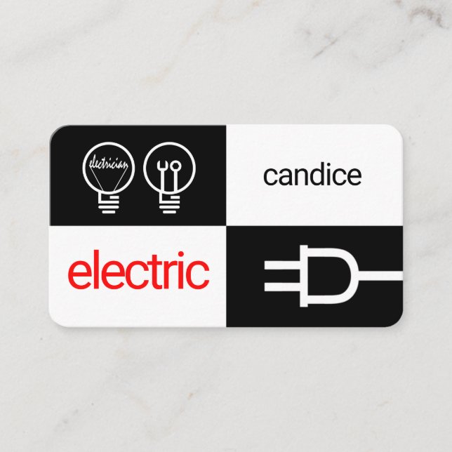 Tarjeta De Visita Darkness And Light Electric Squares (Anverso)