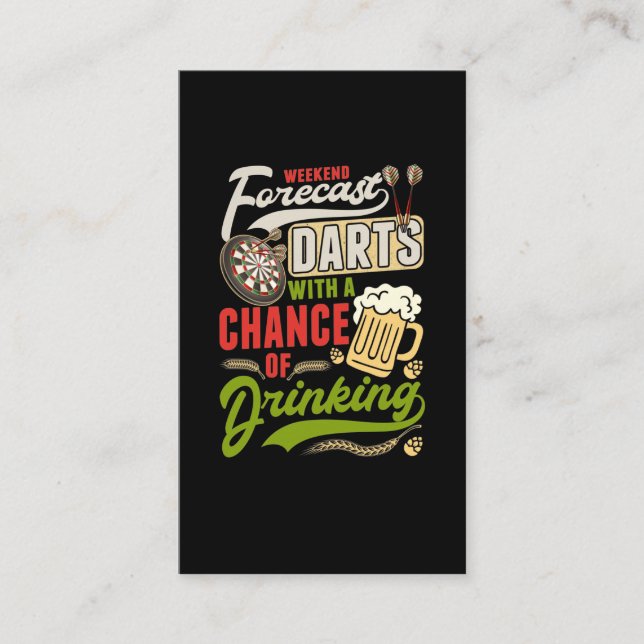 Tarjeta De Visita Dart Throwing Dartboard 180 dardos y cerveza (Anverso)