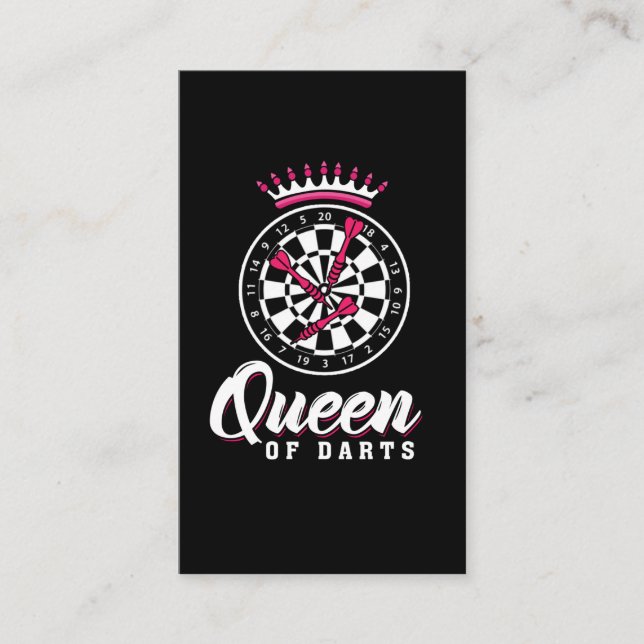 Tarjeta De Visita Darts Queen Dartboard Chica Dart Player (Anverso)