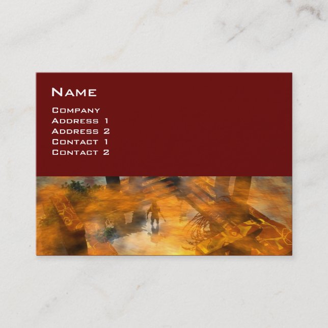 Tarjeta De Visita DAWNING DARK/ALIEN WORLDS Ciencia Ficción Red (Anverso)