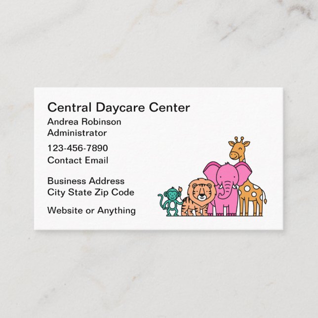 Tarjeta De Visita Daycare Family Childcare Center Business Cards (Anverso)
