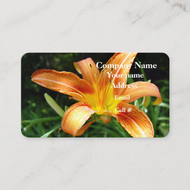 Tarjeta De Visita Daylily Foral Petals (Anverso)