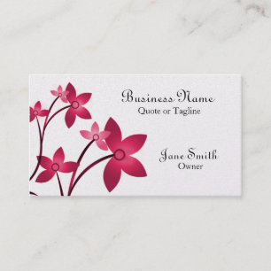 Tarjeta De Visita Dazzling Elegance Floral Business Card, Magenta