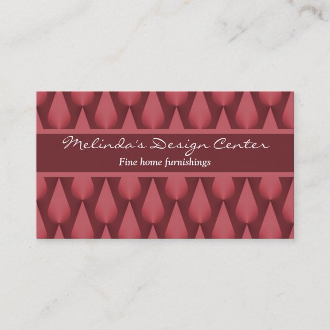 Tarjeta De Visita Dazzling Raindrop Business Card, Maroon (Anverso)