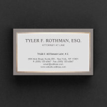 Tarjeta de visita de abogado clásica tradicional