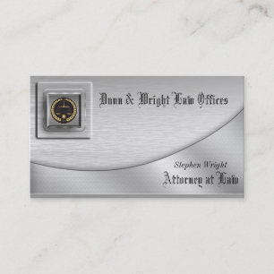 Tarjeta de visita de abogado de platino cepillado