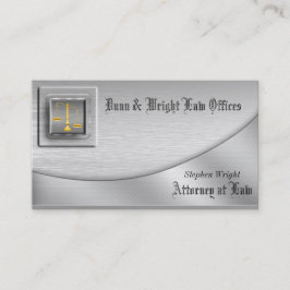 Tarjeta de visita de abogado en platino bruñido