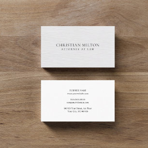 Tarjeta de visita de abogado minimalista en blanco
