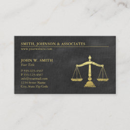 Tarjeta de visita de abogado y balanza de justicia