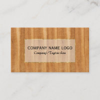 Tarjeta de visita de acento dorado Faux Wood Plank