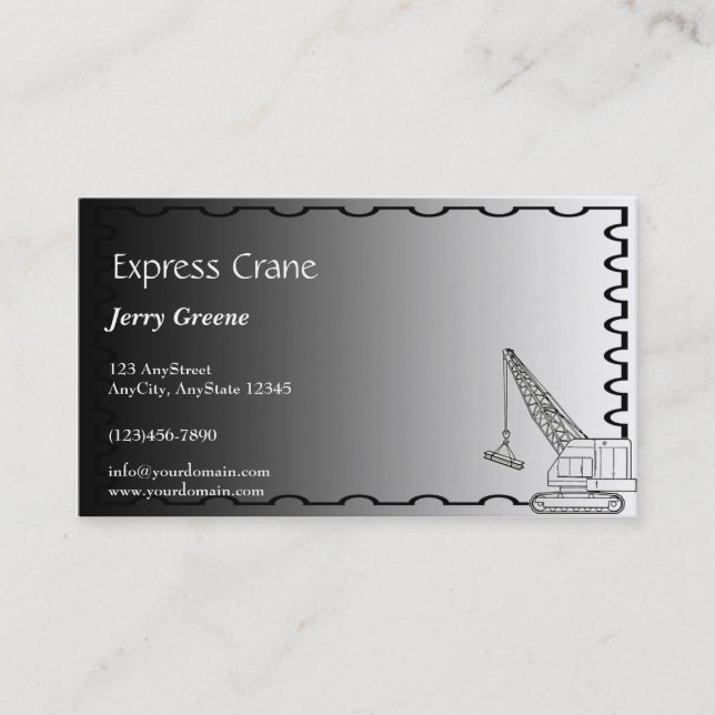 Tarjeta de visita de acero moderna de construcción (Anverso)