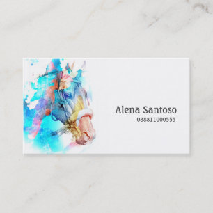 Tarjeta de visita de acuarela para caballos