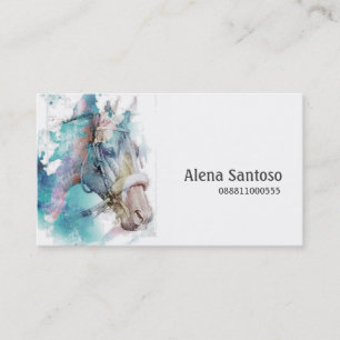 Tarjeta de visita de acuarela para caballos