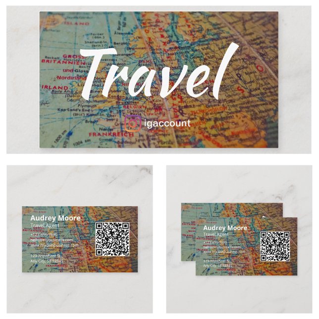 Tarjeta de visita de agente de viajes (Travel Agent Visiting Cards)