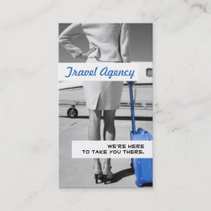 Tarjeta de visita de agente de viajes azul moderna