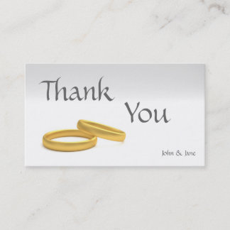 Tarjeta de visita de agradecimiento al boda