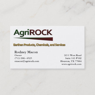 Tarjeta de visita de AgriRock
