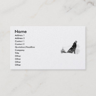 Tarjeta de visita de Alaska del lobo de madera
