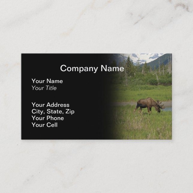 Tarjeta de visita de Alaska salvaje de los alces - (Anverso)