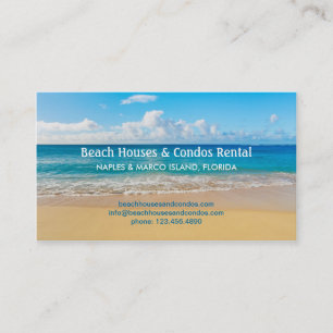 Tarjeta de visita de alquiler de la casa de playa