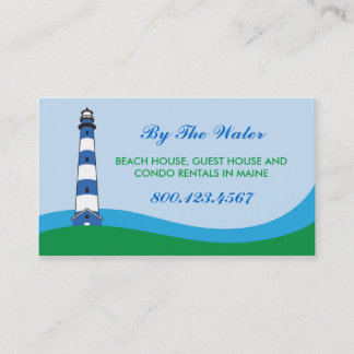 Tarjeta de visita de alquiler de la playa del faro