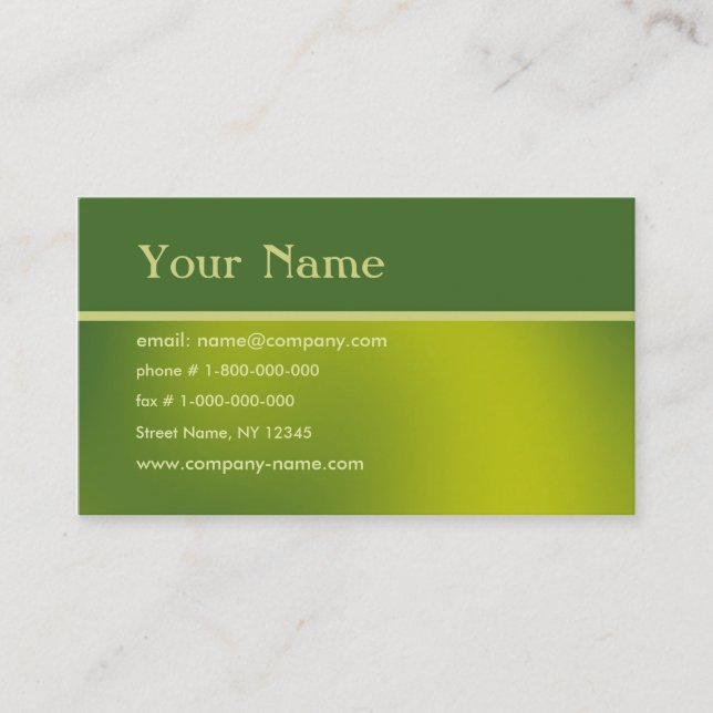 Tarjeta De Visita De alta tecnología - verde (Anverso)