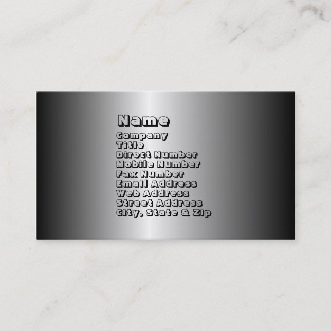 Tarjeta de visita de aluminio (Anverso)