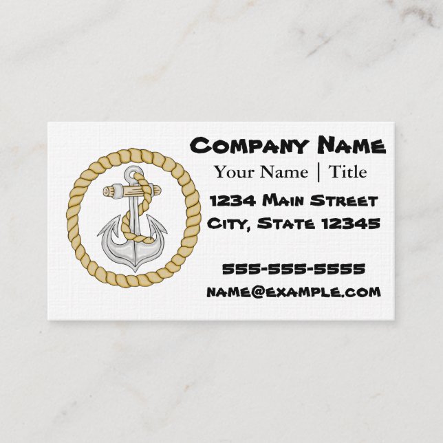 Tarjeta de visita de Ancla Náutica 2 (Anverso)