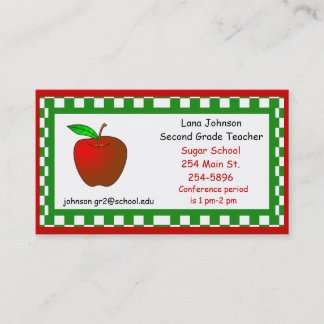 Tarjeta de visita de Apple de los profesores
