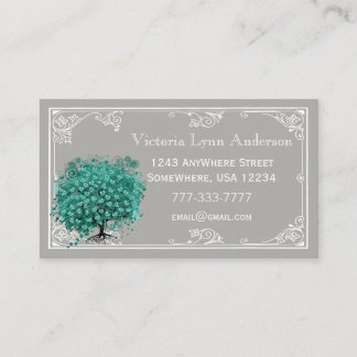 Tarjeta de visita de árbol de corazón de menta