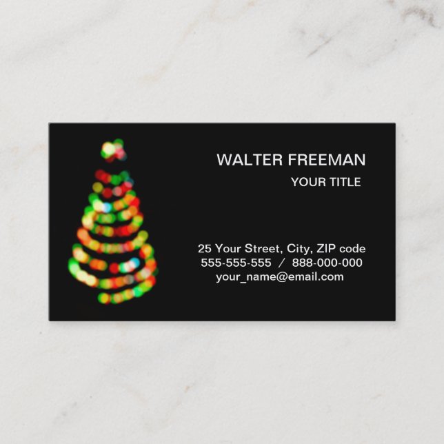 tarjeta de visita de árbol de Navidad (Anverso)