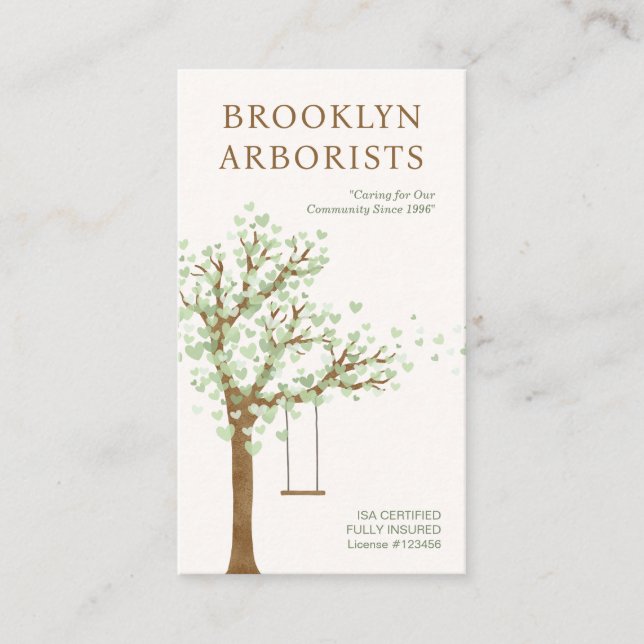 Tarjeta de visita de Arborismo de código QR (Anverso)