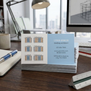 Tarjeta de visita de arquitecto moderno con QR